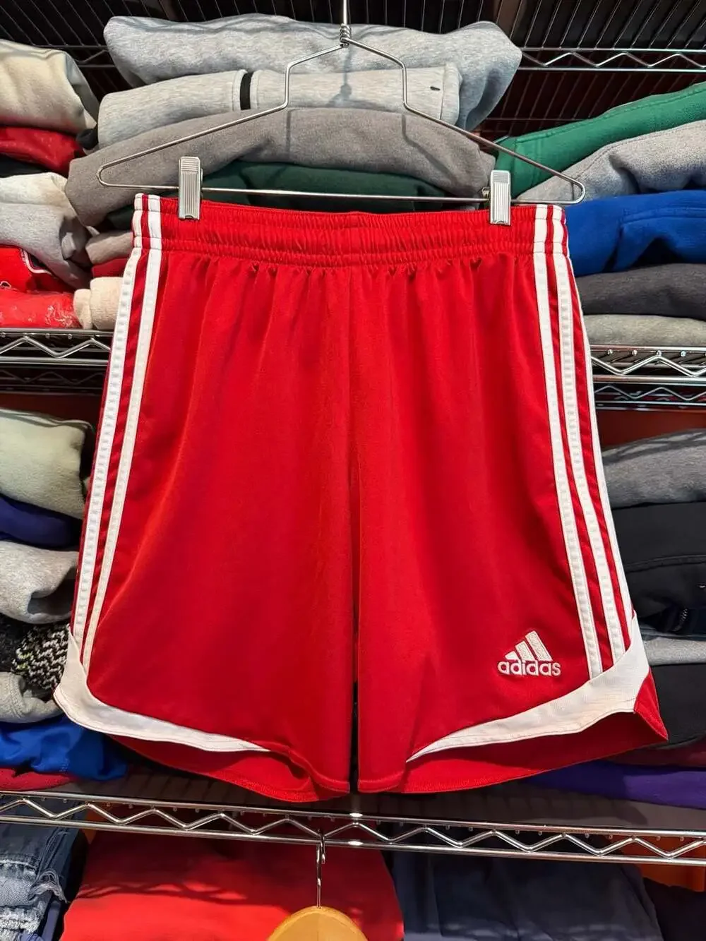 Adidas ClimaLite Valiente Athletic Soccer Shorts Red Medium
